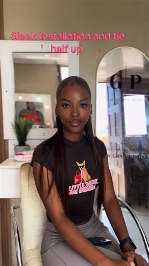 Sleek Half-Up Installation Technique for Hair