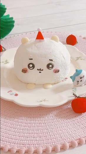 Chiikawa Cake ミニロールケーキで簡単♪ちいかわケーキの作り方 #キャラケーキ #ちいかわ #ちい活 #character #chiikawa #cutefood