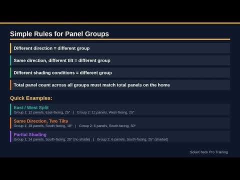 Adding Multiple Panel Groups | SolarCheck Pro Calculator
