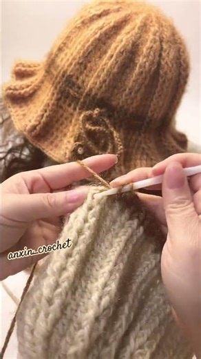 Crochet bucket hat #crochetpatterns #crochet #diy#wintercrochet #anxincrochet