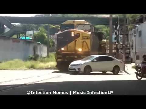 Car get's hit by a train / Thomas the tank engine Dank Meme