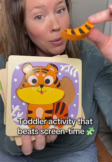 These 6 chunky wooden puzzles are one of the easiest quiet activities for toddlers — simple, sturdy, and perfect when you need a quick screen-free moment. #toddleractivities #quiettimeactivities #toddlerpuzzles #screenfreekids #momfinds