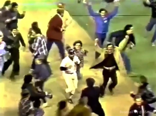 Today In 1976: Chris Chambliss hits a walk-off HR to win the American League pennant for the New York #Yankees at Yankee Stadium, leading to the most chaotic home run trot in major league history! Phil Rizzuto with the classic call! #ALCS #MLB #Baseball #History #Postseason #RepBX | Baseball by BSmile