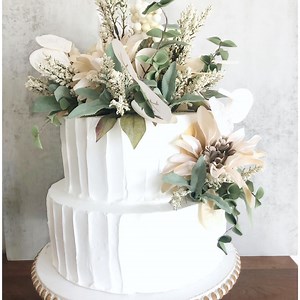 Rustic Two-tier Faux Wedding Cake: Floral Wedding Photo Prop - Etsy