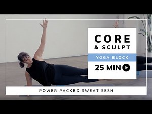 25-Min Yoga Block Pilates Sweat Sesh | Full Body Sculpt + Core Burn with Rendel & Kira