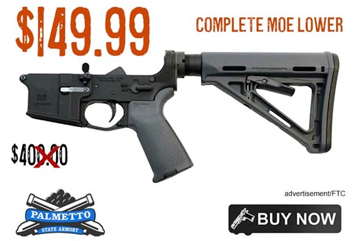 PSA AR-15 Complete MOE Stealth Lower Receiver Gray $149.99 60% Off