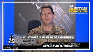 Vice Chief of Space Operations Gen. David D. Thompson spoke about "The Guardians We Need" during AFA's Virtual Aerospace Warfare Symposium 2021. #SemperSupra #vAWS2021 | United States Space Force