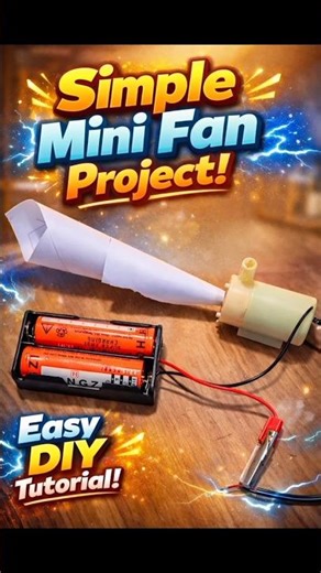 Mini Fan Project 🔥 | Easy DIY Fan Using Motor & Battery #Shorts