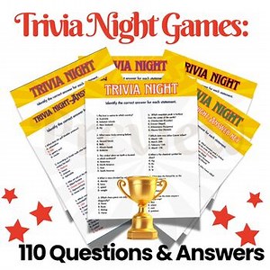 Trivia Night Bundle: 110-Question Printable Pub Trivia Game-Adults & High School