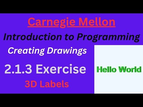 CM Intro to Programming Unit 2 Lesson 1 Exercise: 3D Labels