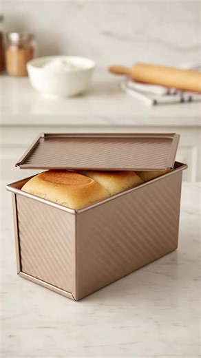 Non-Stick Loaf Pan with Lid, Carbon Steel Corrugated Bread Toast Box Mold, Ideal for Home Bakery & Kitchen Use, Durable Bakeware Tool #cakes #bakedgoods #foodcontainers #cheesecakes #kidscooking #bakingsupplies #3in1sandwichmaker #holidaybaking #homebakers #bakingessentials