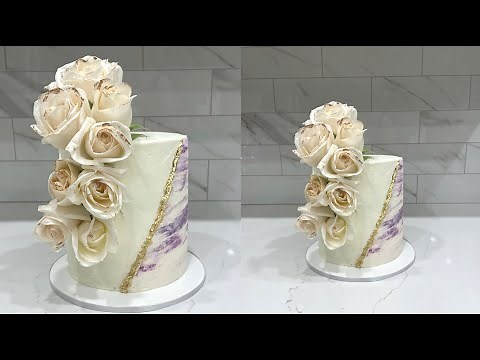 Buttercream marble cake with parchment paper technique| Cake decorating tutorials | Sugarella Sweets