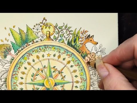 Finishing the detailed compass illustration with color