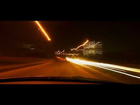 Car light trails - Light Painting - Night long exposure photography while driving in a car