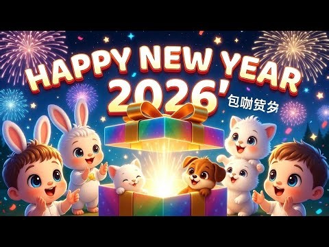 New Year Countdown Song for Kids 🎆 | Learn Numbers 10 to 1 | Fun Cartoon Celebration