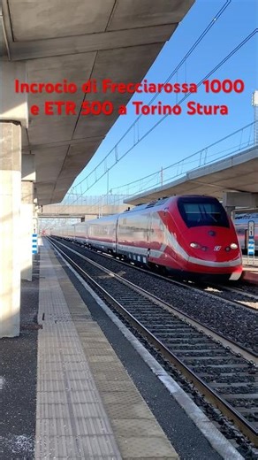 Incrocio di Frecciarossa 1000 e ETR 500 a Torino Stura #treni #frecciarossa #frecciarossa1000