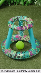 SwimWays Hydro Spring Hoops, Pool Toy, Inflatable Pool Game Basketball Set