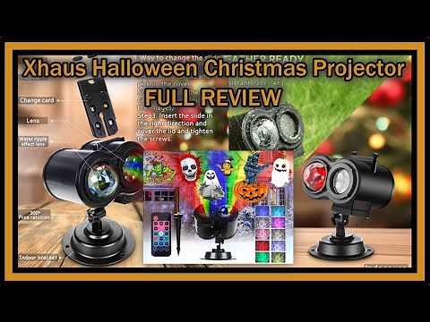 Xhaus Halloween Christmas Projector Lights, 2-in-1 Outdoor 16 Slides 10 Colors FULL REVIEW