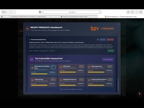 Quick explainer on EZY.AI and helping your website appear in AI Answers such as ChatGPT.