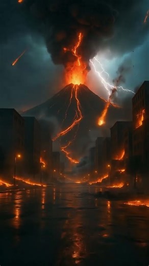 Apocalypse Sky: Volcano and Fire Rain 🌋☄️