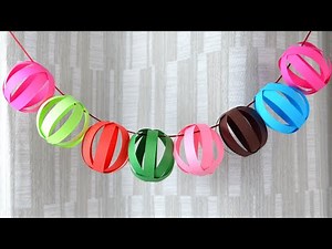 Quick to make paper ball garland | Easy decor with paper | DIY home decor with paper | Craftsbyanu