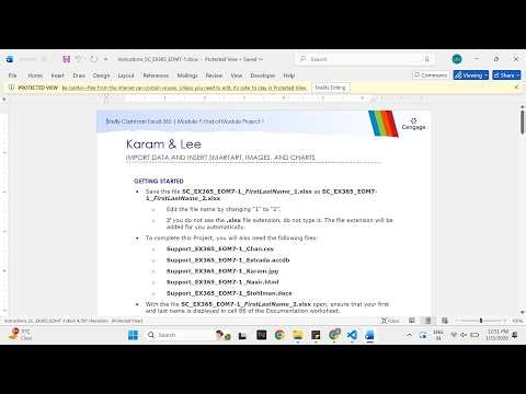 Shelly Cashman Excel 365 | Module 7: End of Module Project 1 Karam & Lee