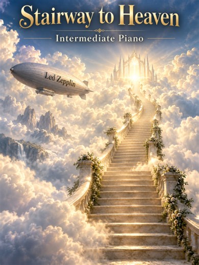 Stairway to Heaven — Intermediate Piano Tutorial 📜 A little history: Released in **1971 on **Led Zeppelin IV, Stairway to Heaven was written by Jimmy Page and Robert Plant and became one of Led Zeppelin’s defining songs. Its famous opening begins delicately with guitar arpeggios before the music gradually grows in intensity — a progression that became central to the character of the piece. 🎹 The technique: We build this arrangement progressively. We begin with a single-note accompaniment, and 