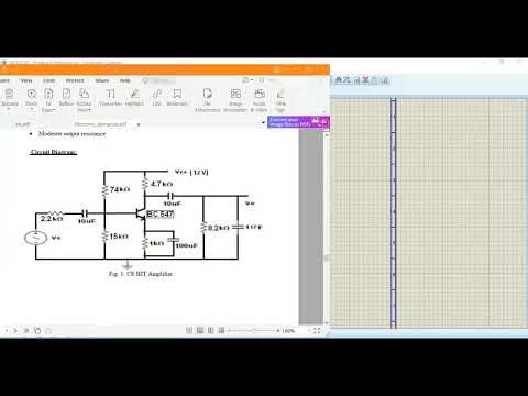 Experiment 5: Frequency Response Curve of RC coupled BJT CE Amplifier using Proteus Simulation