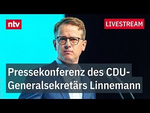 Live: Pressekonferenz des CDU-Generalsekretärs Carsten Linnemann