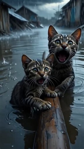 Dog Saves Kittens From Flood Waters!
