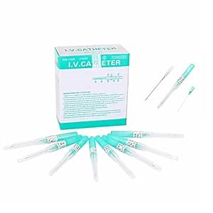 Piercing Needles,KingWei 50PCS 18G IV Catheter Needles 18 Gauge Disposable Stainless Steel Hollow Body Piercing Needles for Ear Nose Belly Navel Nipple Piercing(18G)