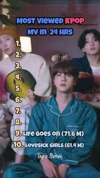 Most Viewed Kpop Mvs in 24Hrs #kpop #kpopedit #bts #btsarmy #blackpink #blinks #trending #mostviewed