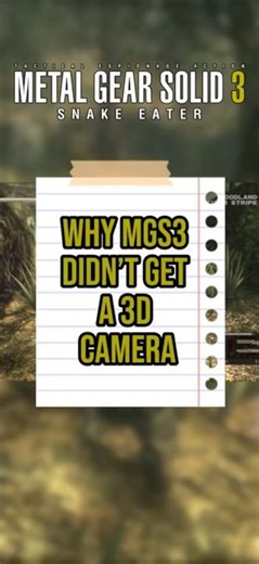 Kojima Explained Why MGS3 Didn't Get 3D Camera #mgs3 #metalgearsolid