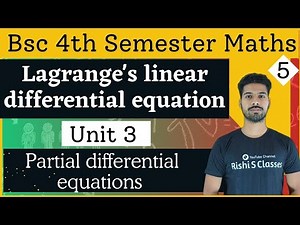 Lagrange linear partial differential equation|Bsc 4th semester maths|Partial differential equations