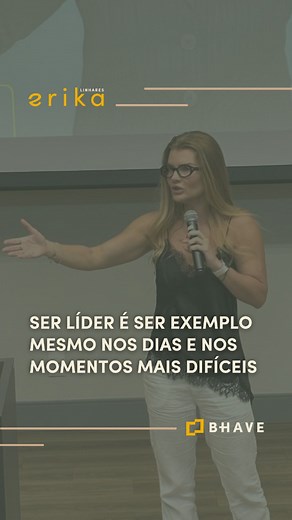 Ser líder é seguir firme mesmo nos dias mais desafiadores e difíceis da nossa vida. Isso sim é liderança. 💛 | Erika Linhares