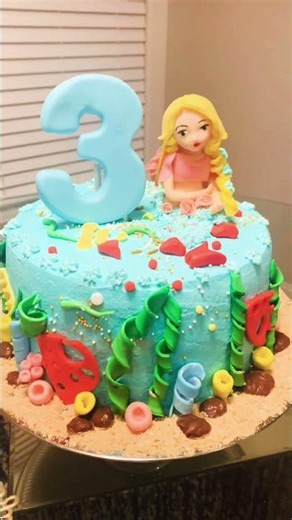 “Stunning Mermaid Cake | Fondant Mermaid Figurine & Full Coral Decoration|#fondant mermaid| shorts