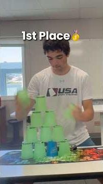 1st place is in 5 seconds!🏎️ #sportstacking #cupstacking #speedstacking #speedstacks #fast
