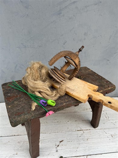 Vintage Wooden Spinning Wheel Spool, Antique Primitive Tool, Rural Decor - Etsy