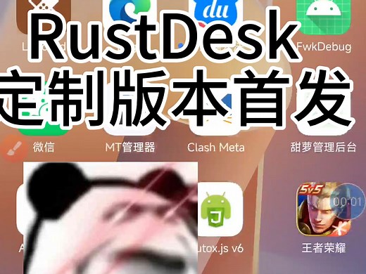 RustDesk 自己编译了一个版本，内置了自己服务器ip，内置固定密码，去除多余选项等