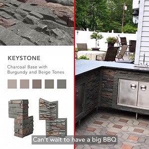 35K views · 623 reactions | Cast from real stone and hand painted with a charcoal base with burgundy and beige tones. Any project is possible with our Keystone panels. | GenStone | Facebook