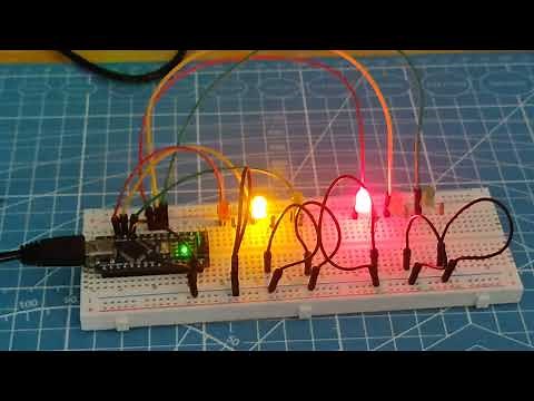 PROYECTOS CON ARDUINO NANO Nº 22. Semáforo doble para un cruce de calles.