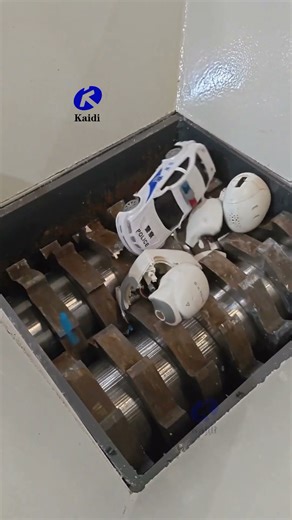 Mini Dual-Shaft Shredder Destroying a Plastic Robot | Satisfying Shredding Test #shredder #plastic