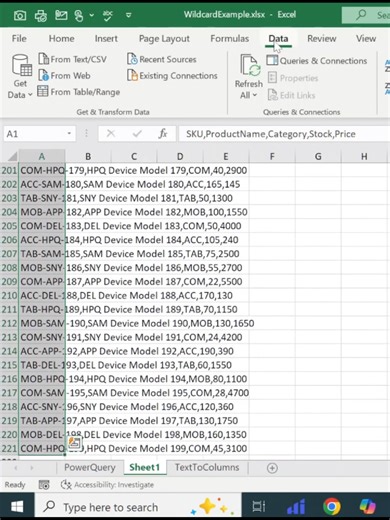 Text to Columns tool in Excel #fyp #excel #texttocolumns
