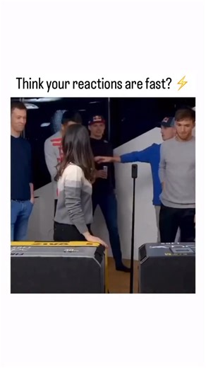 PODCAST VIDEO CLIPS on Instagram: "This video first shows F1 driver Daniel Ricciardo taking a digital reflex test, shocking onlookers by scoring an incredible 0.252 seconds. The reel then transitions to an interactive F1 starting light sequence, challenging the viewer to test their own reaction time when the five red lights go out. This video brilliantly showcases the elite, split-second reflexes required by Formula 1 drivers, where the start of a race can be won or lost in milliseconds. The int