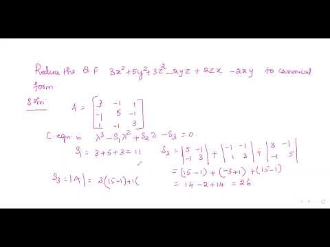 Reduction of Quadratic form to canonical form