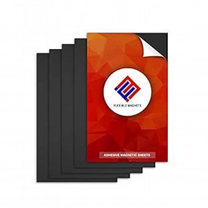 Flexible Magnets Self Adhesive Magnetic Sheets - Make Anything a Magnet - Magnetic Adhesive Sheets -Premium Quality Peel and Stick Magnets 20 mil (Pack of 5, 5" x 8")
