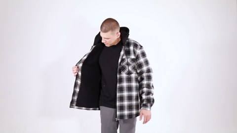 Visive Mens Heavy Sherpa Fleece-Lined Flannel Hooded Jacket - Big & Tall Sizes - Warm Zip Up Hoodie Jacket for Cold Weather - Perfect for Outdoor Activities - Durable & Fashion-Forward