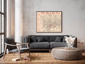 Vintage New Haven CT Map Print: Connecticut Gift (1911) - Etsy