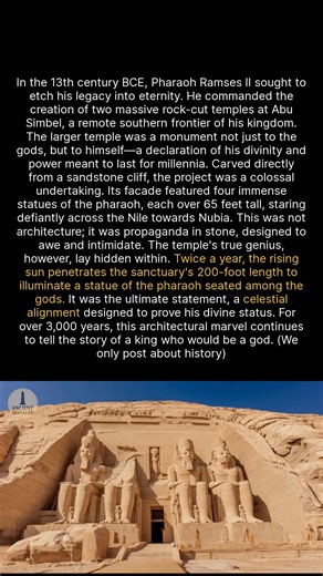 This entire ancient temple was cut into blocks and moved to save it from a rising lake. #history #egypt #ancienthistory #archaeology | Ancient Revealed