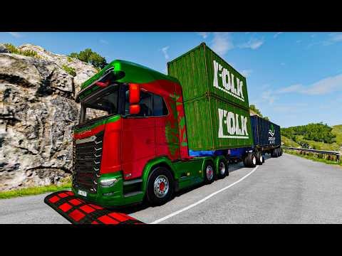 Trucks vs Upside Down Speed Bumps | BeamNG.DRIVE